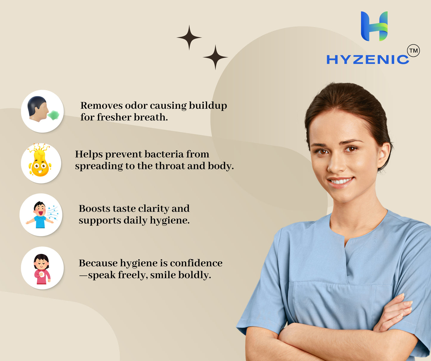 Hyzenic™ Copper Tongue Cleaner (Pack of 3) | 100% Pure Copper | Boosts Oral Hygiene & Freshens Breath | Flexible, Safe & Durable Design
